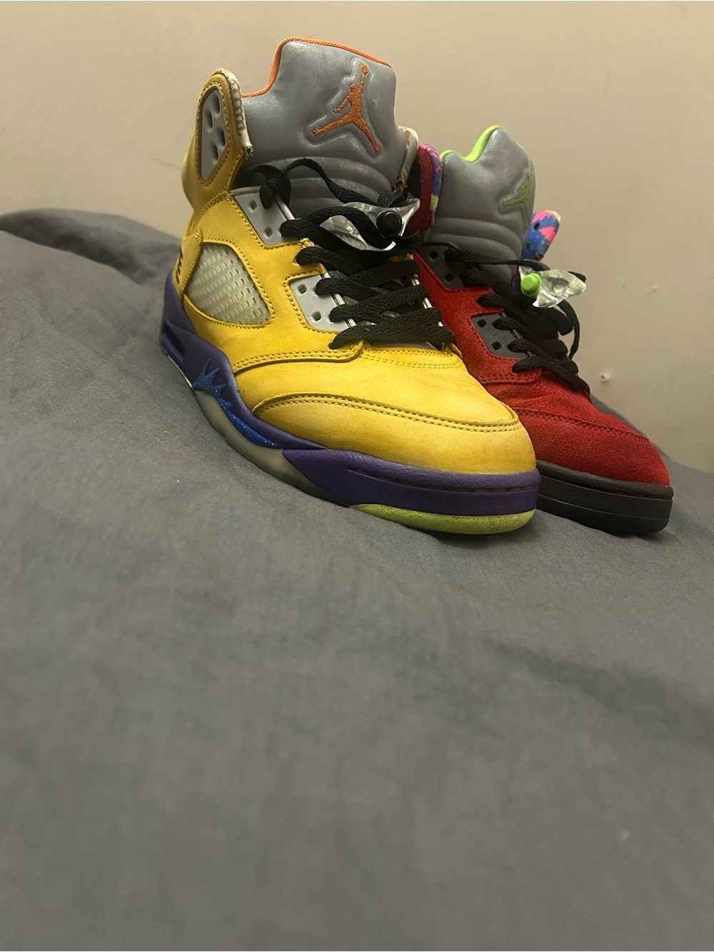 Air Jordan 5 Multicolor Retro Sneaker (Yellow/Red/Purple)